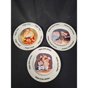 House of Prill Erika Oller Appetizer Plates Set of 3 Humorous Food Art 8 inch